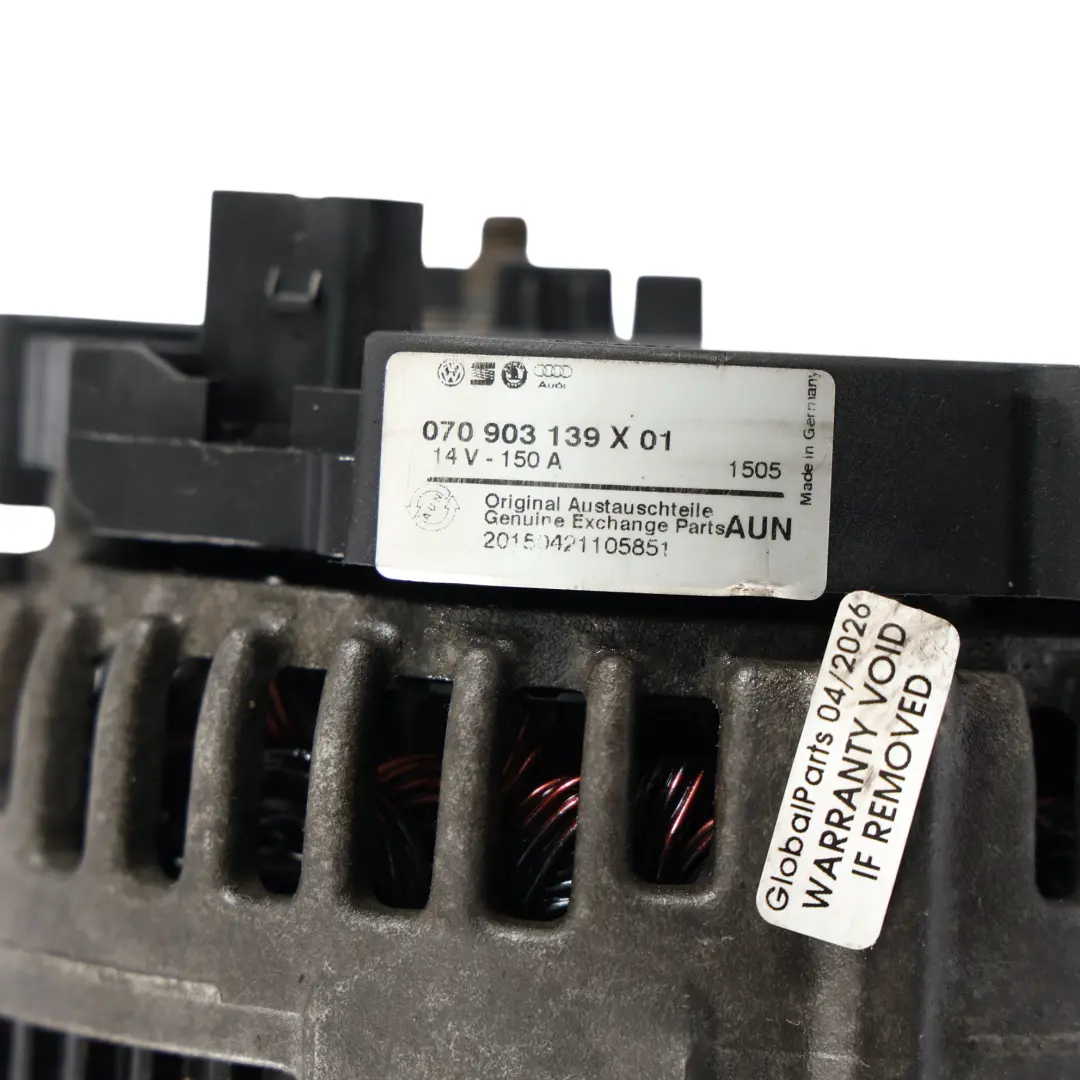 Volkswagen Transporter T5 Alternator 14V 150A 2.5 TDI AXE 070903024A - SKU 070903139X - Part number 070903139X