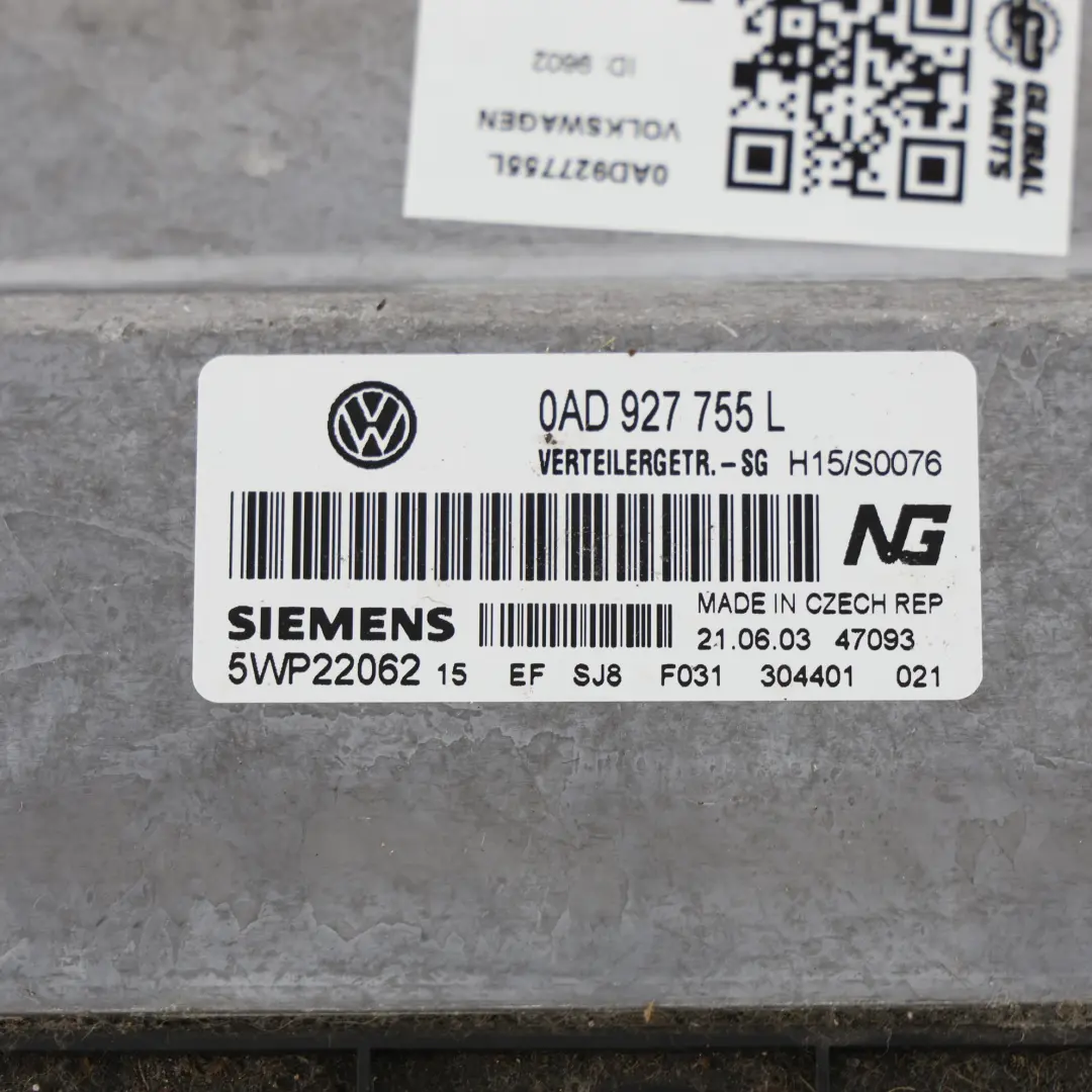 7L Módulo ECU Caja Transferencia Automático para Volkswagen Touareg con número de pieza 0AD927755L Volkswagen Touareg 7L Módulo ECU Caja Transferencia Automático - SKU 0AD927755L - Número de pieza 0AD927755L