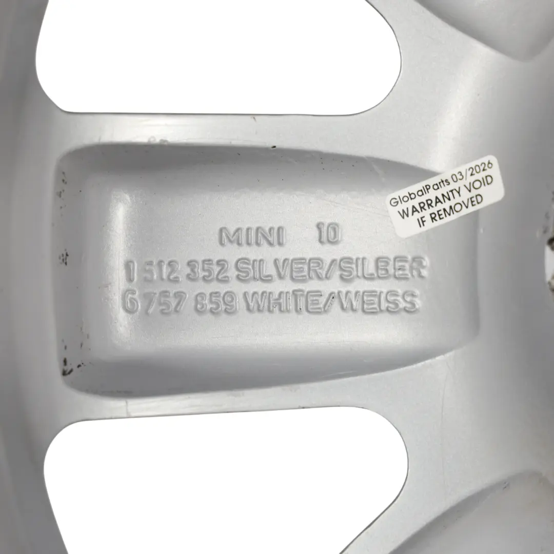 Leichtmetallfelge 17" ET:48 7J S-Speiche 85 für Mini Cooper R50 R55 R56 R58 R59 mit Teilenummer 1512352 Mini Cooper R50 R55 R56 R58 R59 Leichtmetallfelge 17" ET:48 7J S-Speiche 85 - SKU 1512352-1 - Teilenummer 1512352