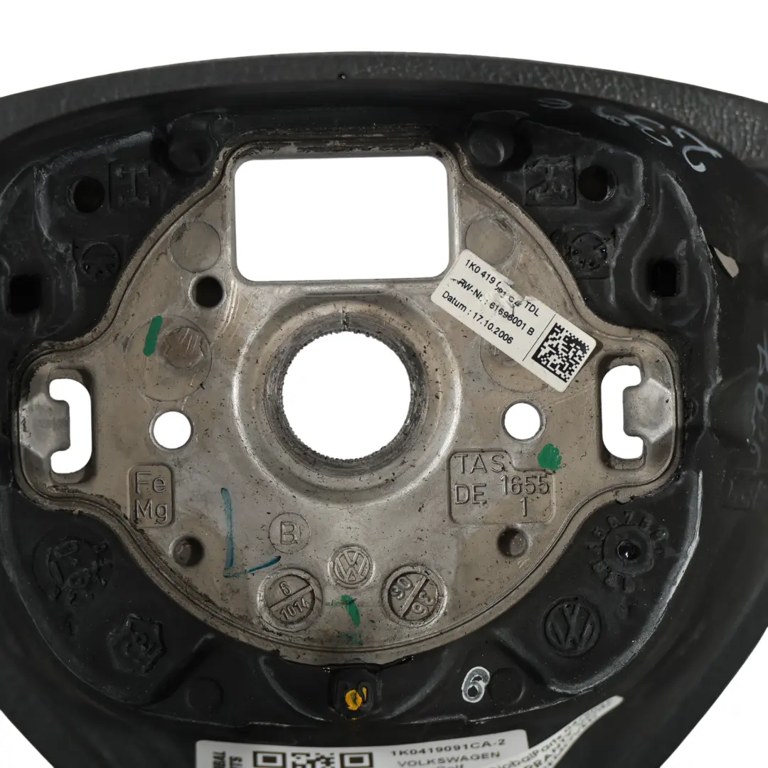 Mk5 GTI Steering Wheel NEW Black Leather Flat Bottom to Volkswagen Golf with Part number 1K0419091CA Volkswagen Golf Mk5 GTI Steering Wheel NEW Black Leather Flat Bottom - SKU 1K0419091CA-2 - Part number 1K0419091CA