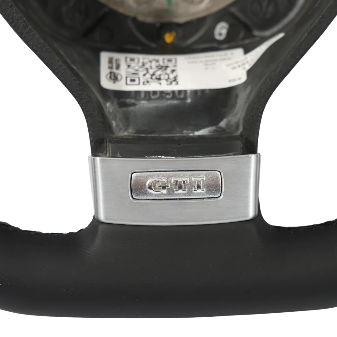 Mk5 GTI Steering Wheel NEW Black Leather Flat Bottom to Volkswagen Golf with Part number 1K0419091CA Volkswagen Golf Mk5 GTI Steering Wheel NEW Black Leather Flat Bottom - SKU 1K0419091CA-2 - Part number 1K0419091CA
