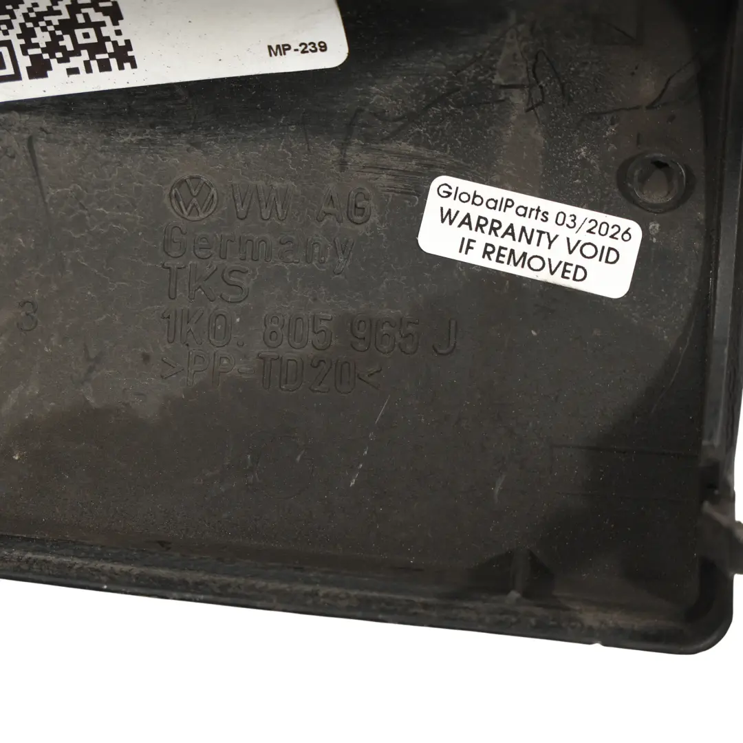 VW Golf Mk5 Mk6 Pokrywa Wlotu Kierownica Powietrza Diesel - SKU 1K0805965J - Numer Części 1K0805965J