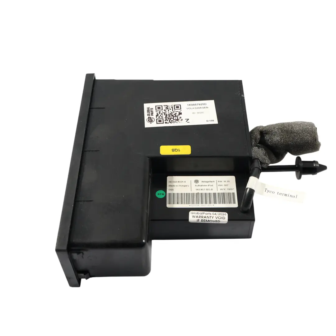 Volkswagen Golf Mk5 Schowek Podstawka Moduł Gniazdo iPod - SKU 1K0857925D - Numer Części 1K0857925D