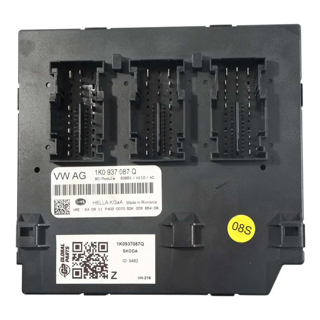 Skoda Octavia MK2 Modulo Controllo Comfort Carrozzeria BCM - SKU 1K0937087Q - Numero di parte 1K0937087Q