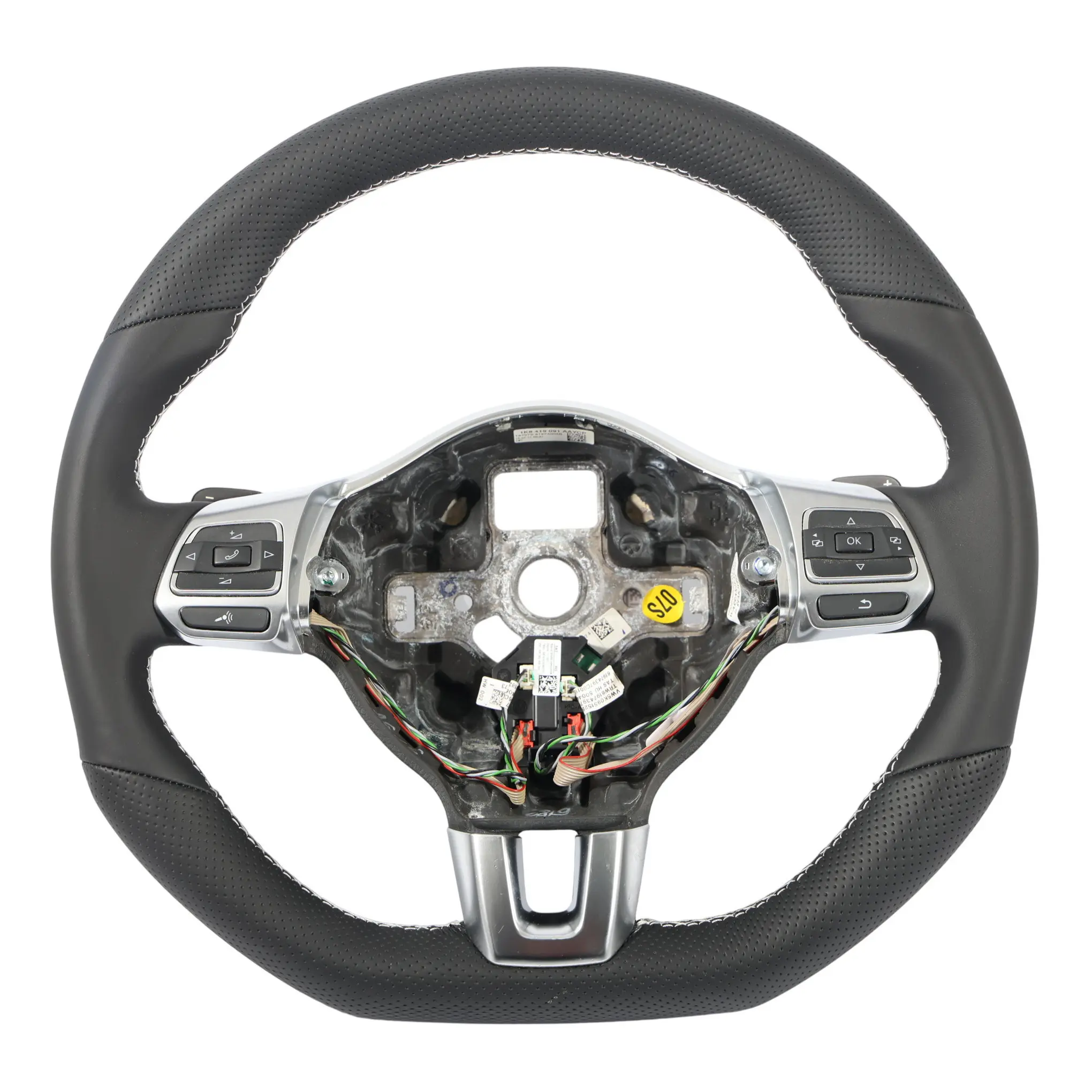 Volkswagen Scirocco Kierownica NOWA Czarna Skóra Ścięta Łopatki 1K8419091AA