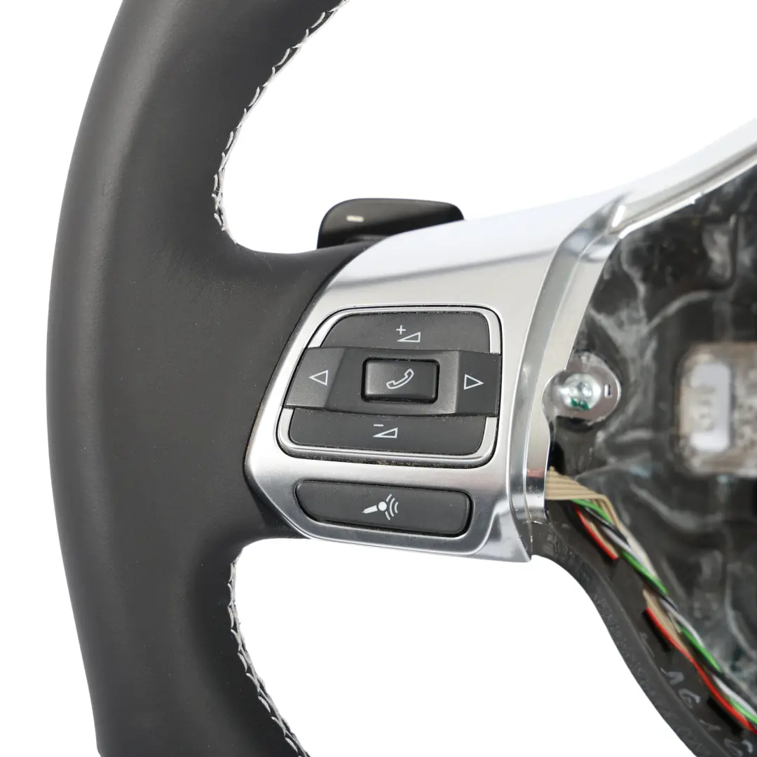 Steering Wheel NEW Black Leather Flat Bottom to VW Volkswagen Scirocco with Part number 1K8419091AA VW Volkswagen Scirocco Steering Wheel NEW Black Leather Flat Bottom - SKU 1K8419091AA-1 - Part number 1K8419091AA