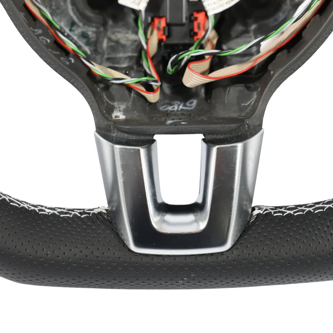 VW Volkswagen Scirocco Steering Wheel NEW Black Leather Flat Bottom - SKU 1K8419091AA-1 - Part number 1K8419091AA