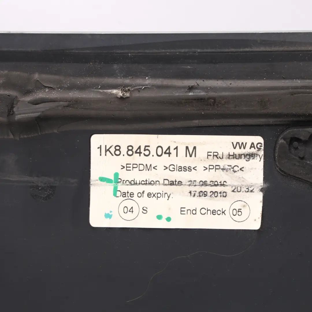 Side Quarter Window Glass Left N/S to VW Volkswagen Scirocco 13 Rear with Part number 1K8845041M VW Volkswagen Scirocco 13 Rear Side Quarter Window Glass Left N/S - SKU 1K8845041M - Part number 1K8845041M