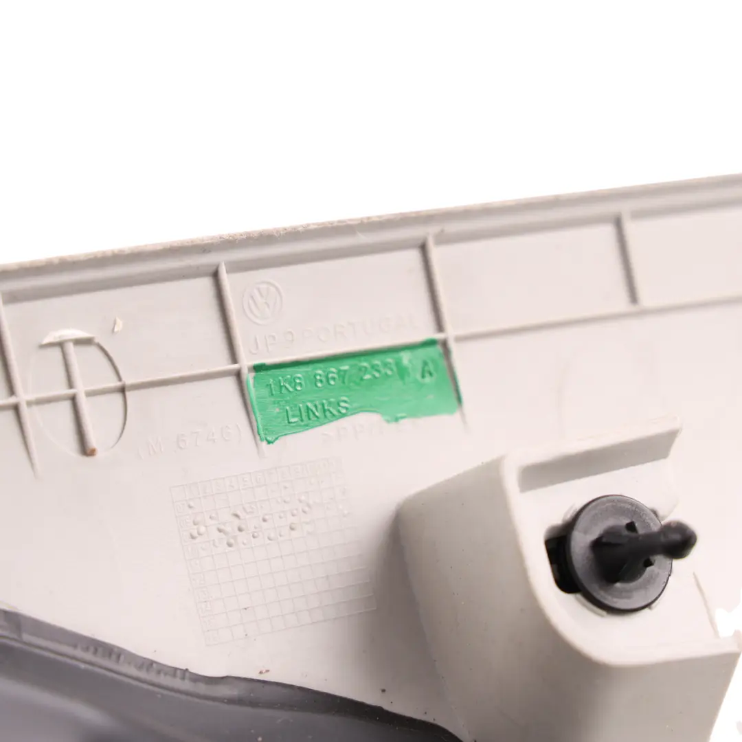 VW Scirocco Mk3 A-Pillar Cover Trim Panel Upper Left N/S Pearl Grey - SKU 1K8867233A - Part number 1K8867233A