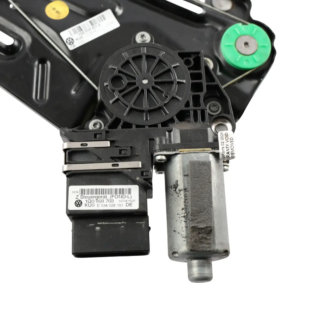 VW Volkswagen Eos 1F Rear Window Glass Regulator Lifter Left N/S - SKU 1Q0839401A - Part number 1Q0839401A