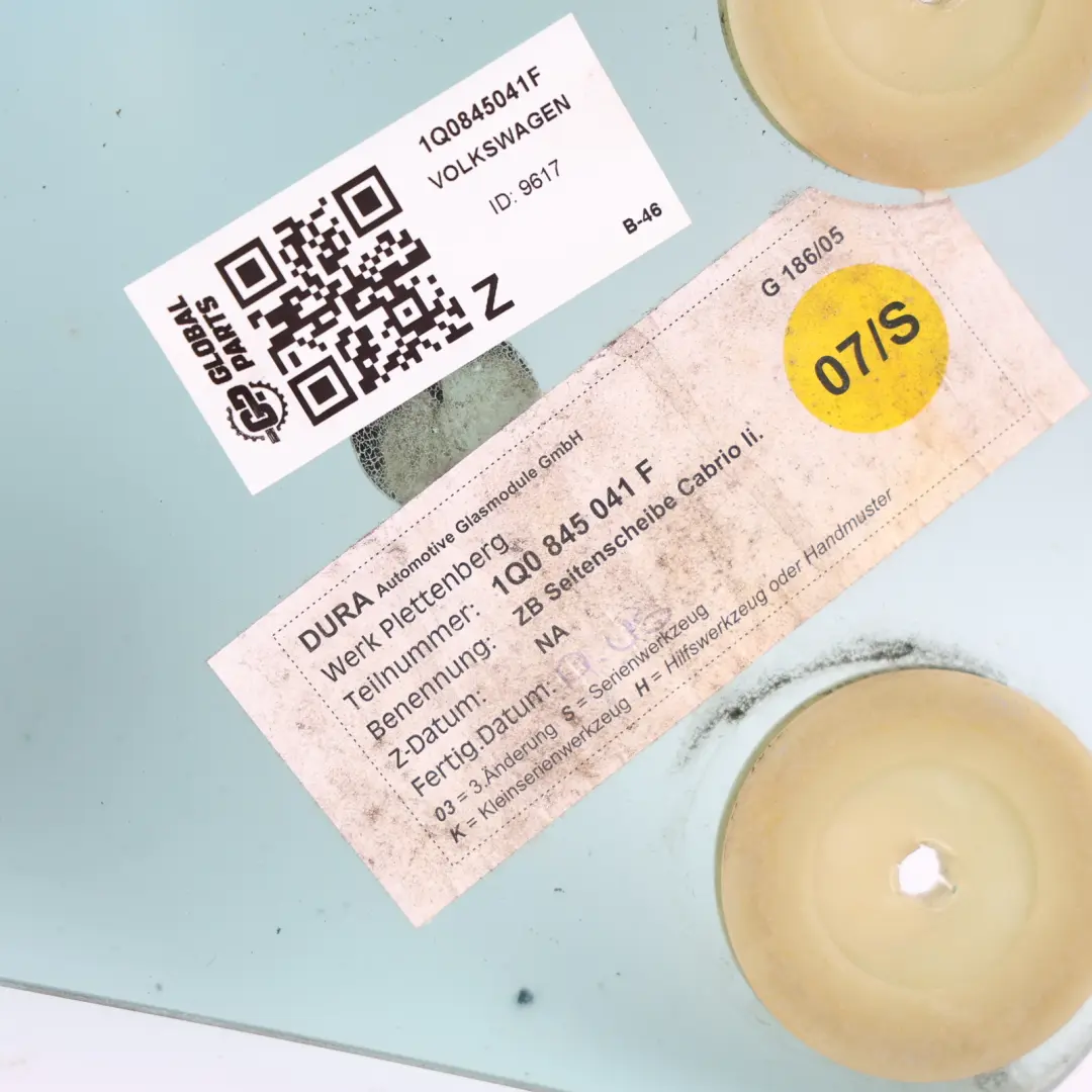 VW Volkswagen Eos Mk1 Rear Quarter Window Glass Left N/S AS2 - SKU 1Q0845041F - Part number 1Q0845041F