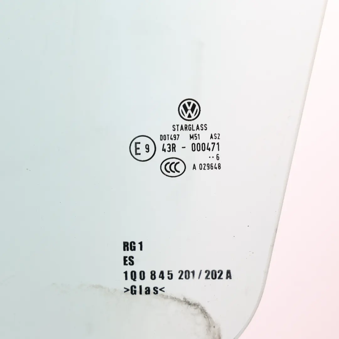 Volkswagen Eos 1F Vetro Finestrino Porta Anteriore AS2 Verde Sinistro - SKU 1Q0845201C - Numero di parte 1Q0845201C