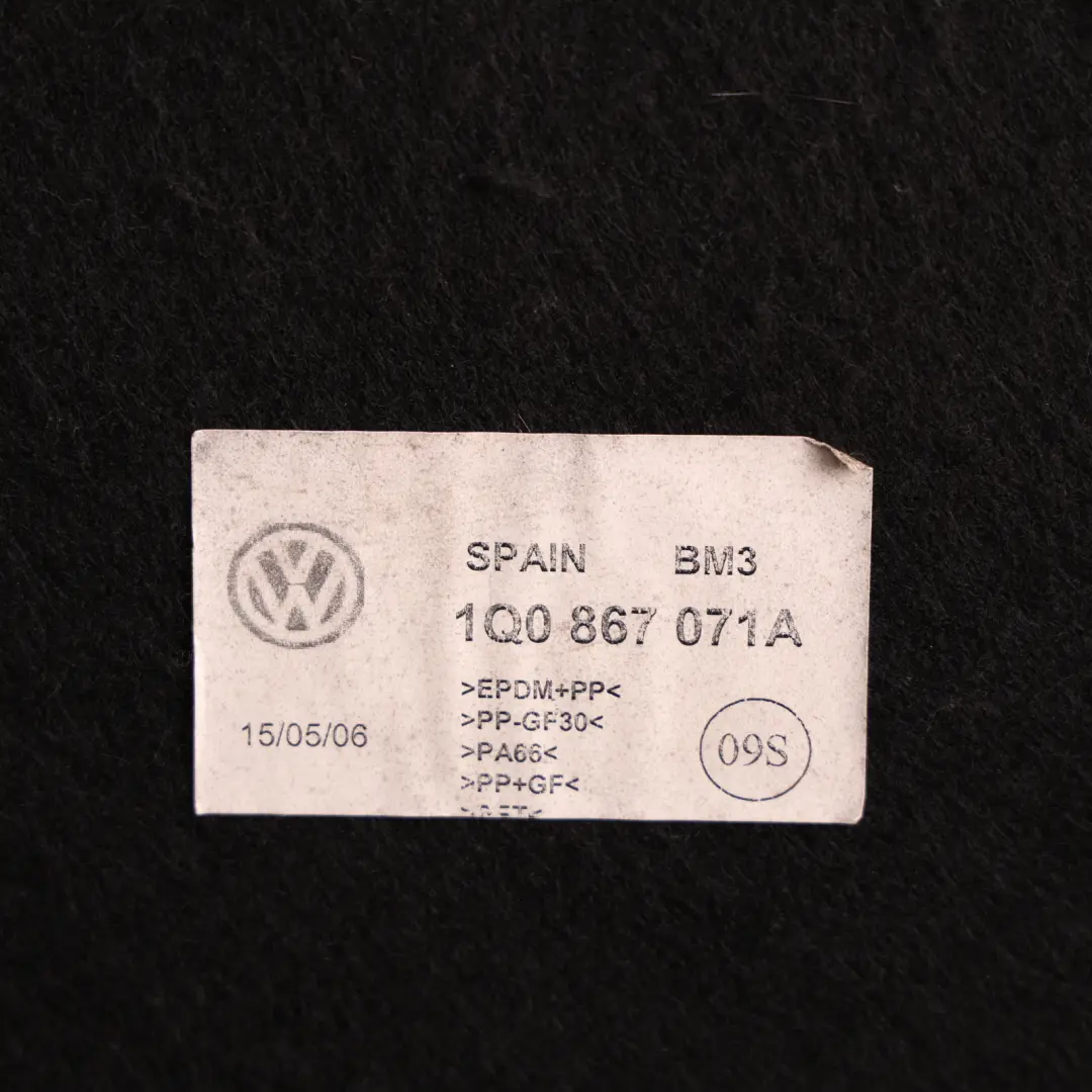 Volkswagen Eos 1F Rear Boot Luggage Compartment Parcel Shelf Cover - SKU 1Q0867071A - Part number 1Q0867071A