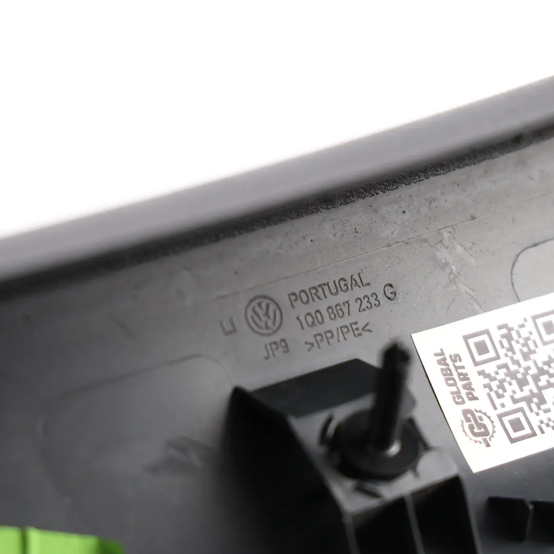 1F Upper A Pillar Trim Cover Moulding Black Left N/S to Volkswagen Eos with Part number 1Q0867233G Volkswagen Eos 1F Upper A Pillar Trim Cover Moulding Black Left N/S - SKU 1Q0867233G - Part number 1Q0867233G