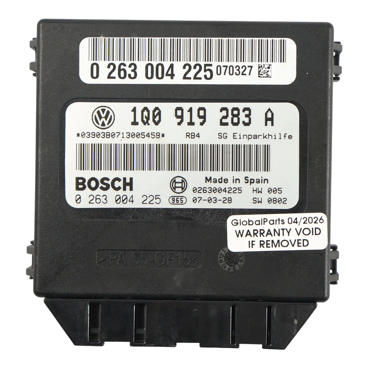 Volkswagen Eos 1F Parking Aid PDC Sensor Control Unit Module ECU 1Q0919283A