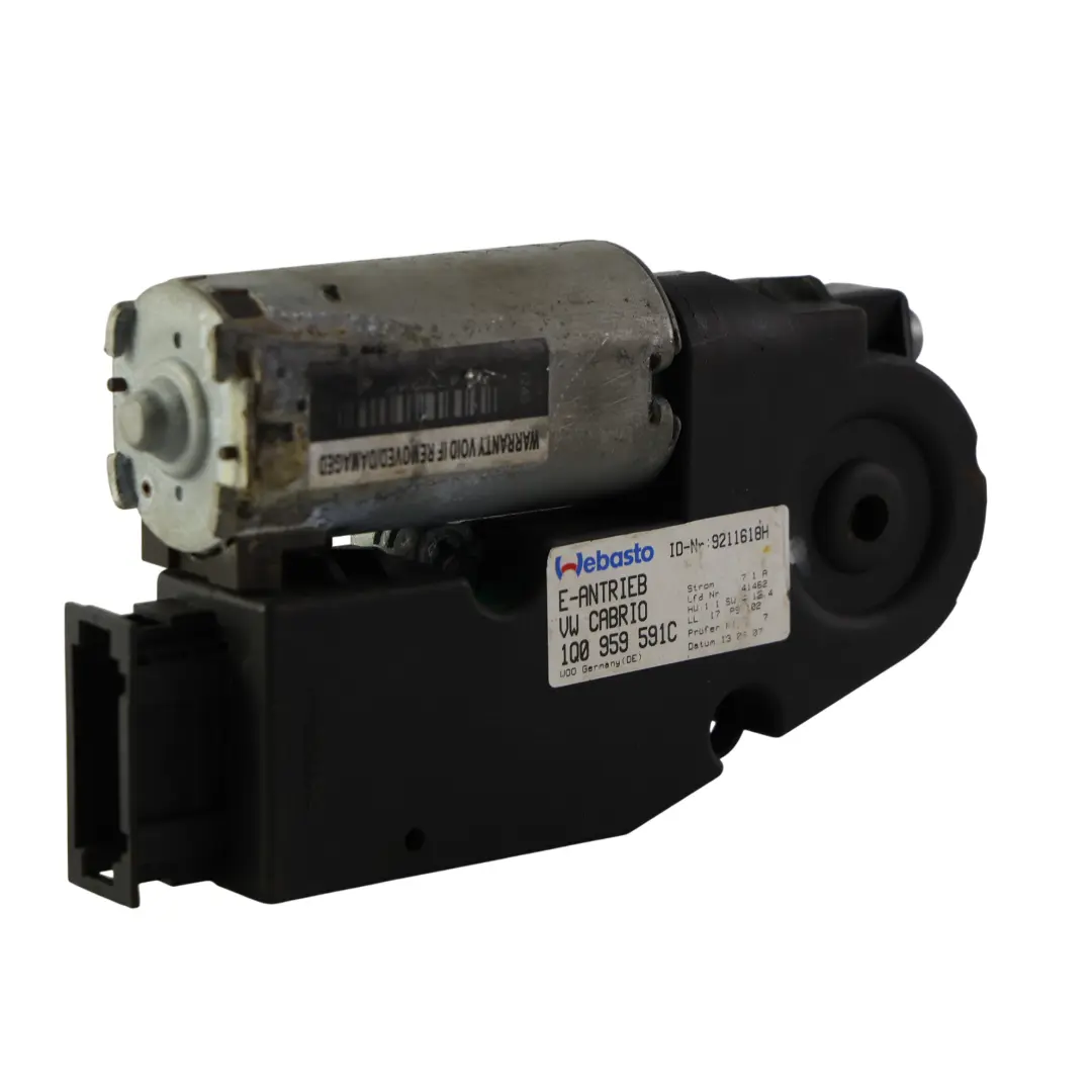 1F Convertible Motor Unidad Techo Solar para Volkswagen Eos con número de pieza 1Q0959591C Volkswagen Eos 1F Convertible Motor Unidad Techo Solar - SKU 1Q0959591C - Número de pieza 1Q0959591C