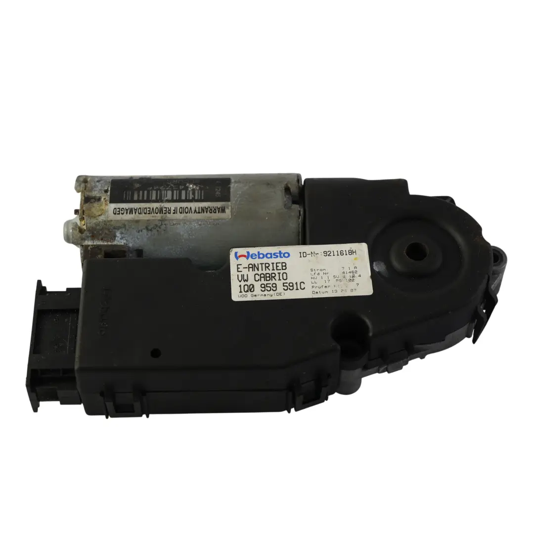 1F Cabrio Schiebedach Motor Antriebseinheit für Volkswagen Eos mit Teilenummer 1Q0959591C Volkswagen Eos 1F Cabrio Schiebedach Motor Antriebseinheit - SKU 1Q0959591C - Teilenummer 1Q0959591C