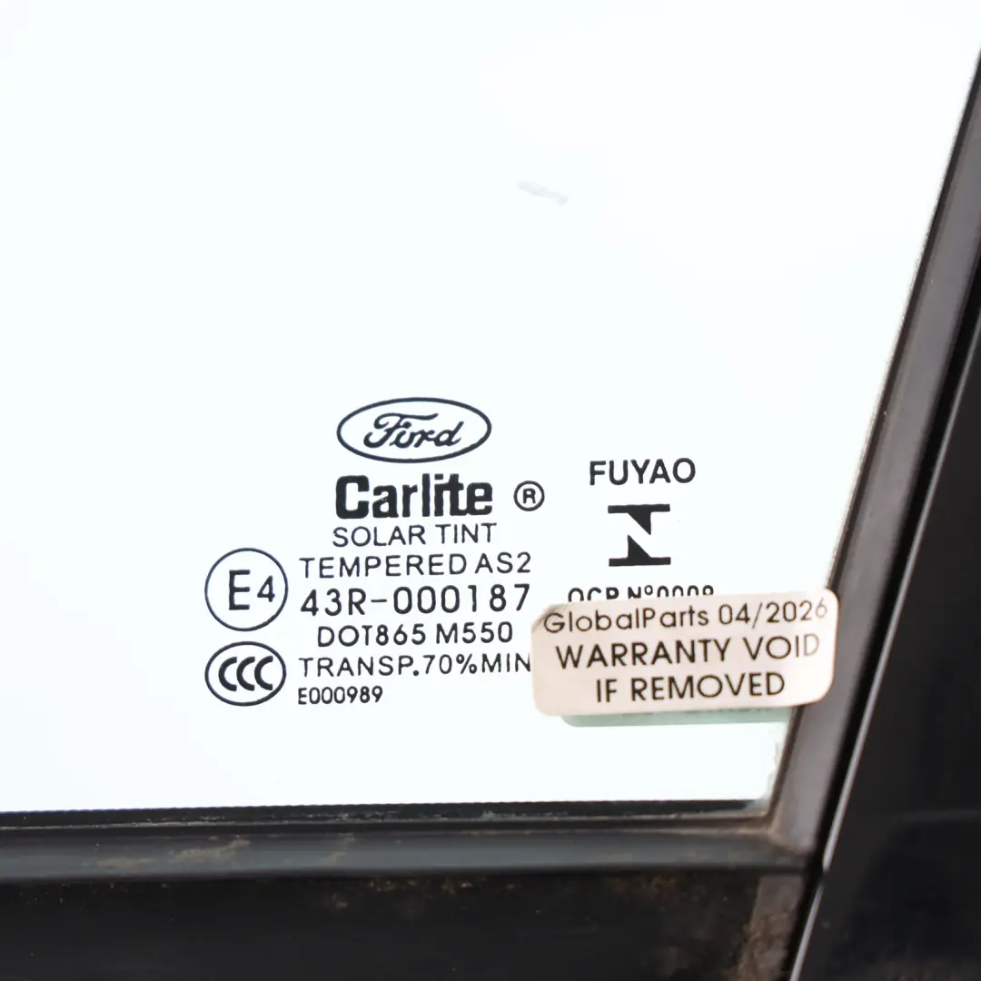 Mk5 Front Door Window Quarter Glass Glazing Left N/S AS2 to Ford Mondeo with Part number 2604424 Ford Mondeo Mk5 Front Door Window Quarter Glass Glazing Left N/S AS2 - SKU 2604424 - Part number 2604424