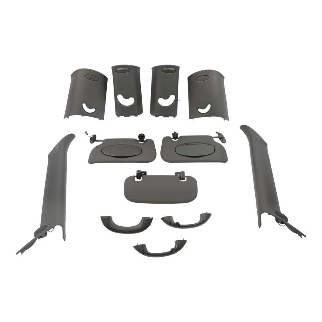Roof Headlining Trims Covers Pillars Sun Visor Carbon Black Set to Mini R56 with Part number 2752265 Mini R56 Roof Headlining Trims Covers Pillars Sun Visor Carbon Black Set - SKU 2752265-2 - Part number 2752265