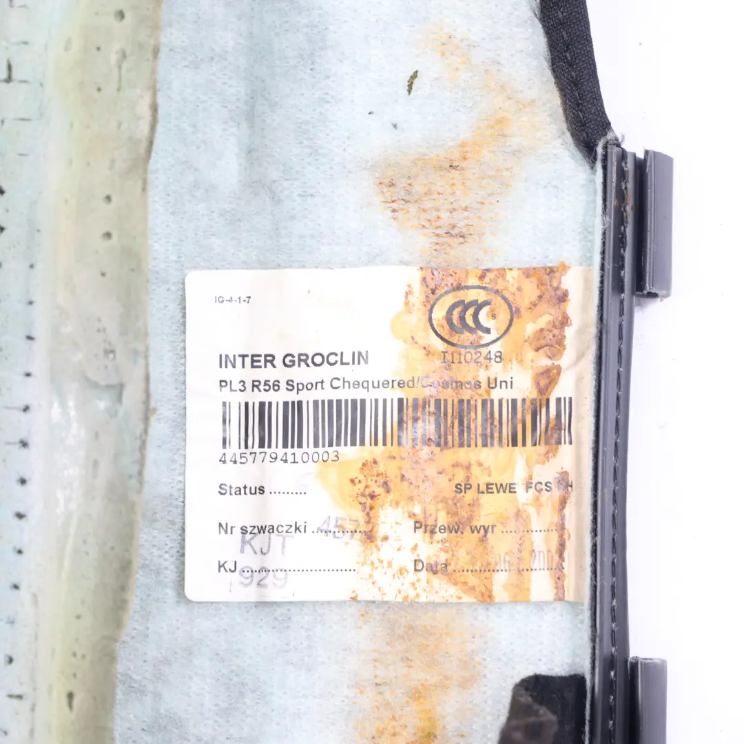 Mini R55 R56 R57 Fotel Siedzenie Sport Tkanina Przedni Lewy Czarny Węgiel - SKU 2753469 - Numer Części 2753469