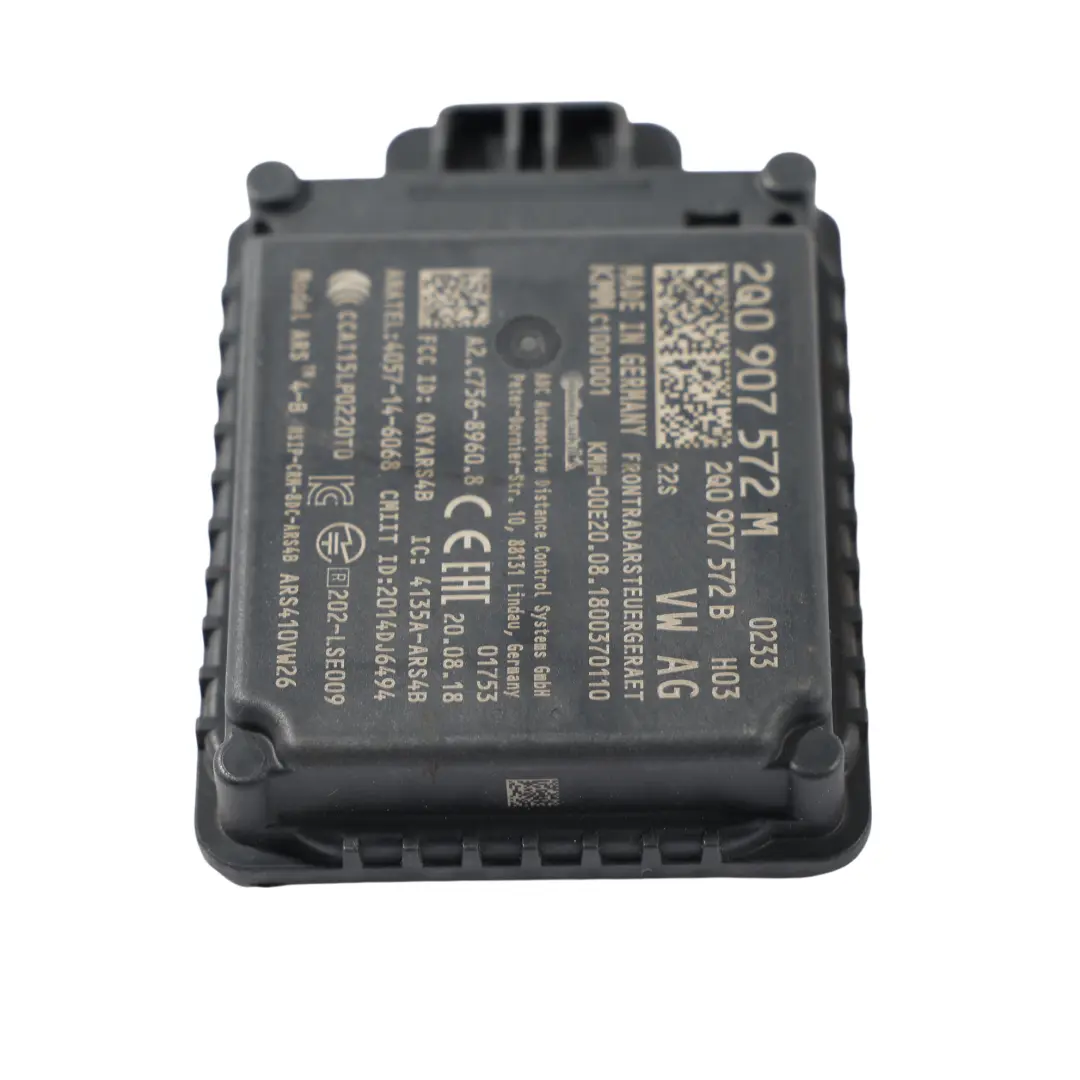 Sensor Radar Distancia Delantero ECU para Audi Q2 GA VW Tiguan AD con número de pieza 2Q0907572M Audi Q2 GA VW Tiguan AD Sensor Radar Distancia Delantero ECU - SKU 2Q0907572M - Número de pieza 2Q0907572M
