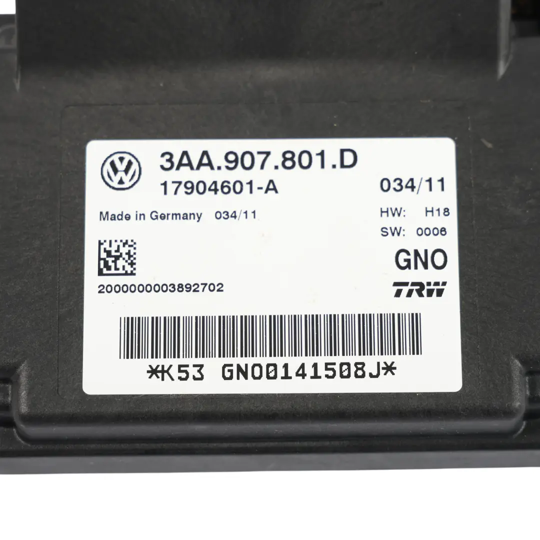 Volkswagen Sharan 7N Moduł Sterownik Hamulca Ręcznego 3AA907801J - SKU 3AA907801D - Numer Części 3AA907801D