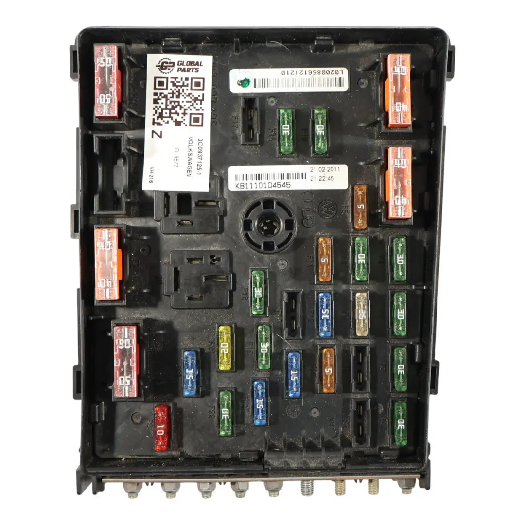 Volkswagen Passat B6 Sharan 7N Módulo Unidad Eléctrica Caja Fusibles - SKU 3C0937125-1 - Número de pieza 3C0937125