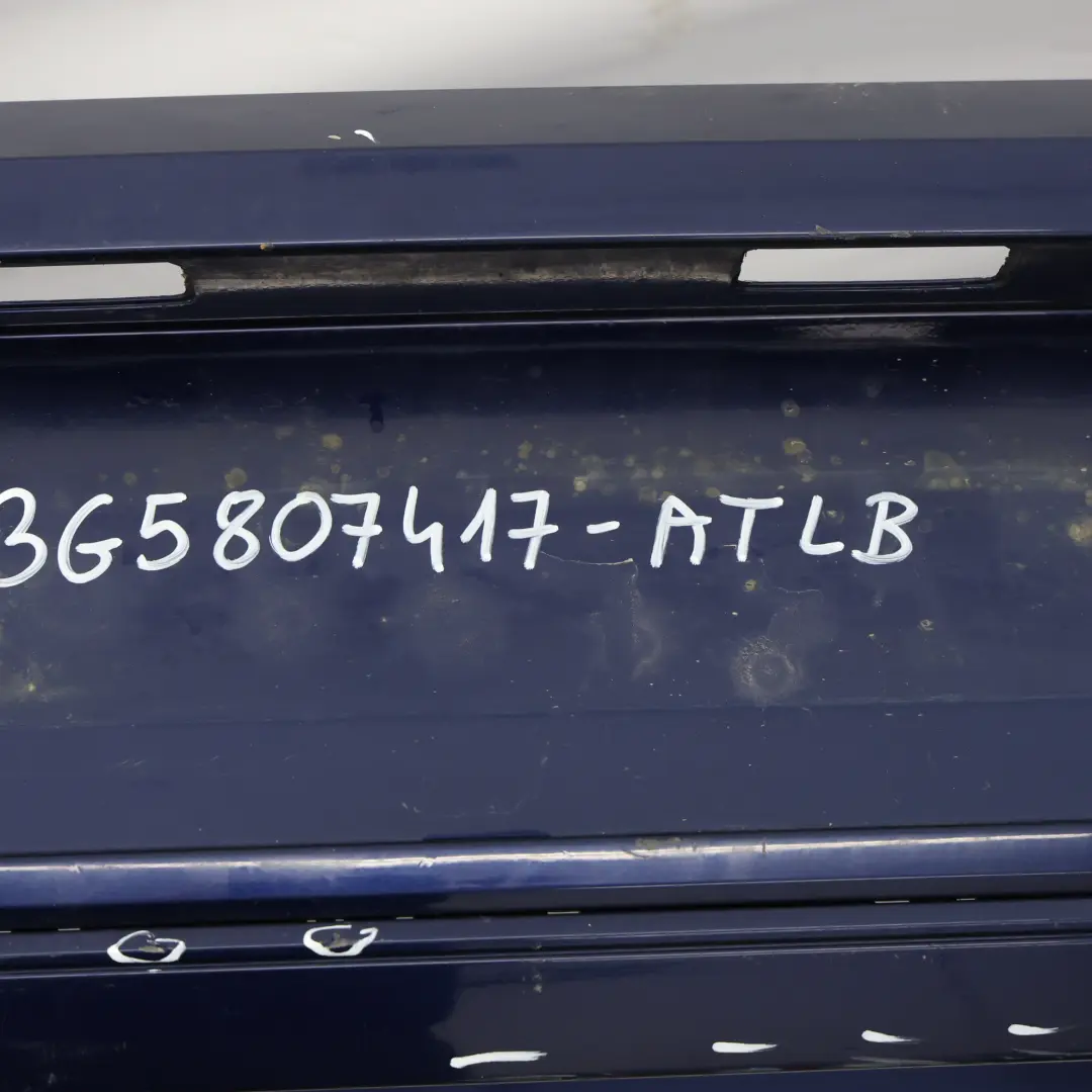 Bumper Trim Panel Atlantic Blue Metallic - C5B to VW Passat B8 Saloon Rear with Part number 3G5807417 VW Passat B8 Saloon Rear Bumper Trim Panel Atlantic Blue Metallic - C5B - SKU 3G5807417-ATLB - Part number 3G5807417