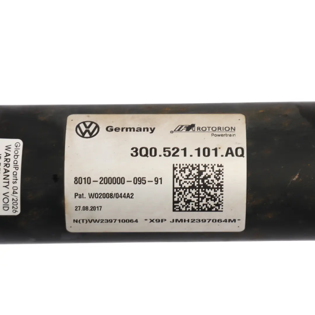 Mk3 Propshaft Prop Drive Shaft 2.0 TDI Diesel to Skoda Superb with Part number 3Q0521101AQ Skoda Superb Mk3 Propshaft Prop Drive Shaft 2.0 TDI Diesel - SKU 3Q0521101AQ - Part number 3Q0521101AQ