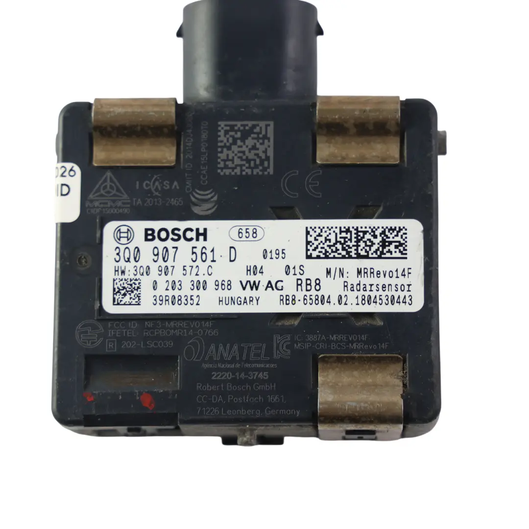 Volkswagen Passat B8 Radar Czujnik Odległości Sterownik ECU - SKU 3Q0907561D-1 - Numer Części 3Q0907561D