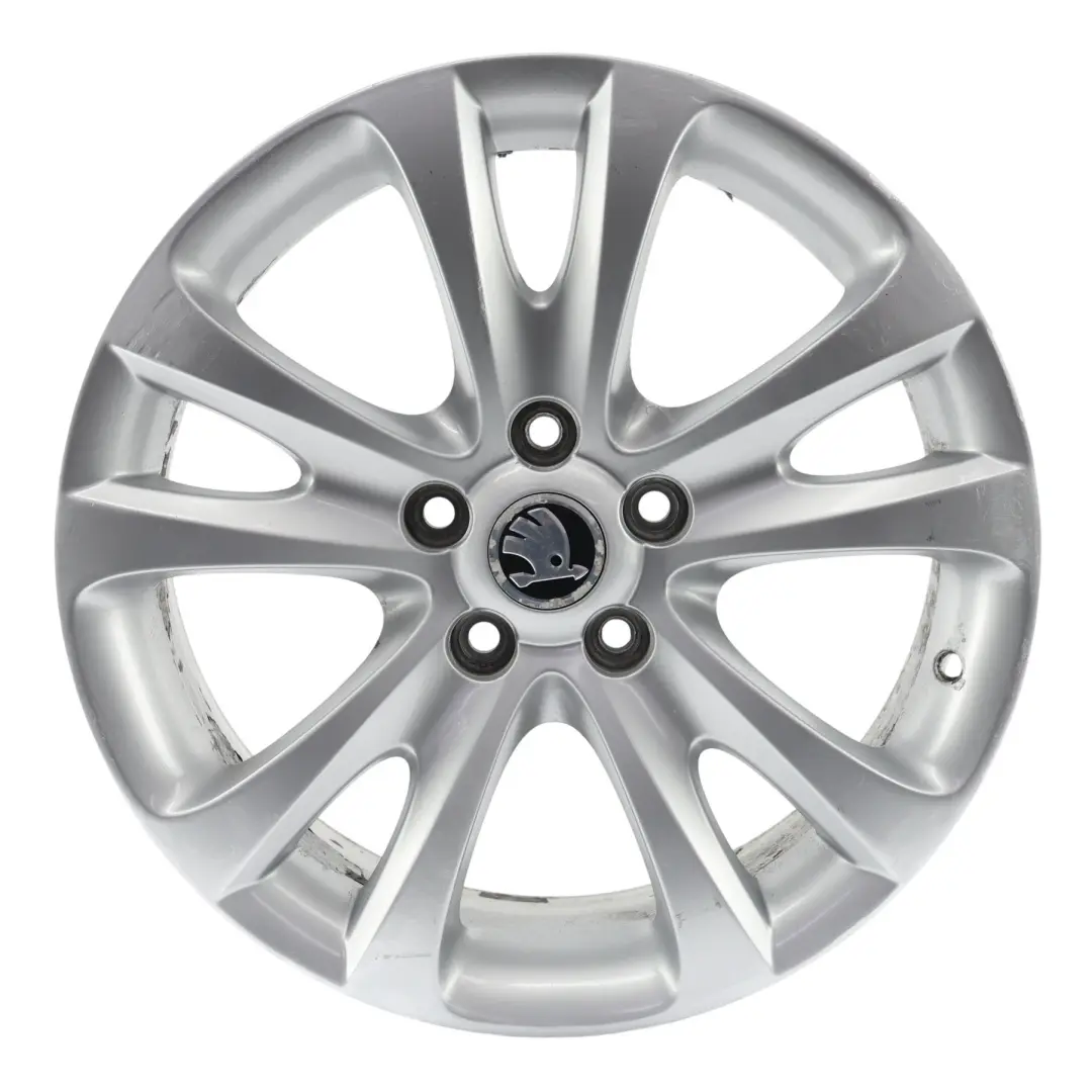 Skoda Superb Mk2 Wheel Rim Alloy Silver 17" 7,5J ET:49 5 Double Spoke - SKU 3T0601025D-3 - Part number 3T0601025D