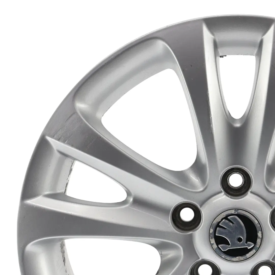 Skoda Superb Mk2 Wheel Rim Alloy Silver 17" 7,5J ET:49 5 Double Spoke - SKU 3T0601025D-3 - Part number 3T0601025D
