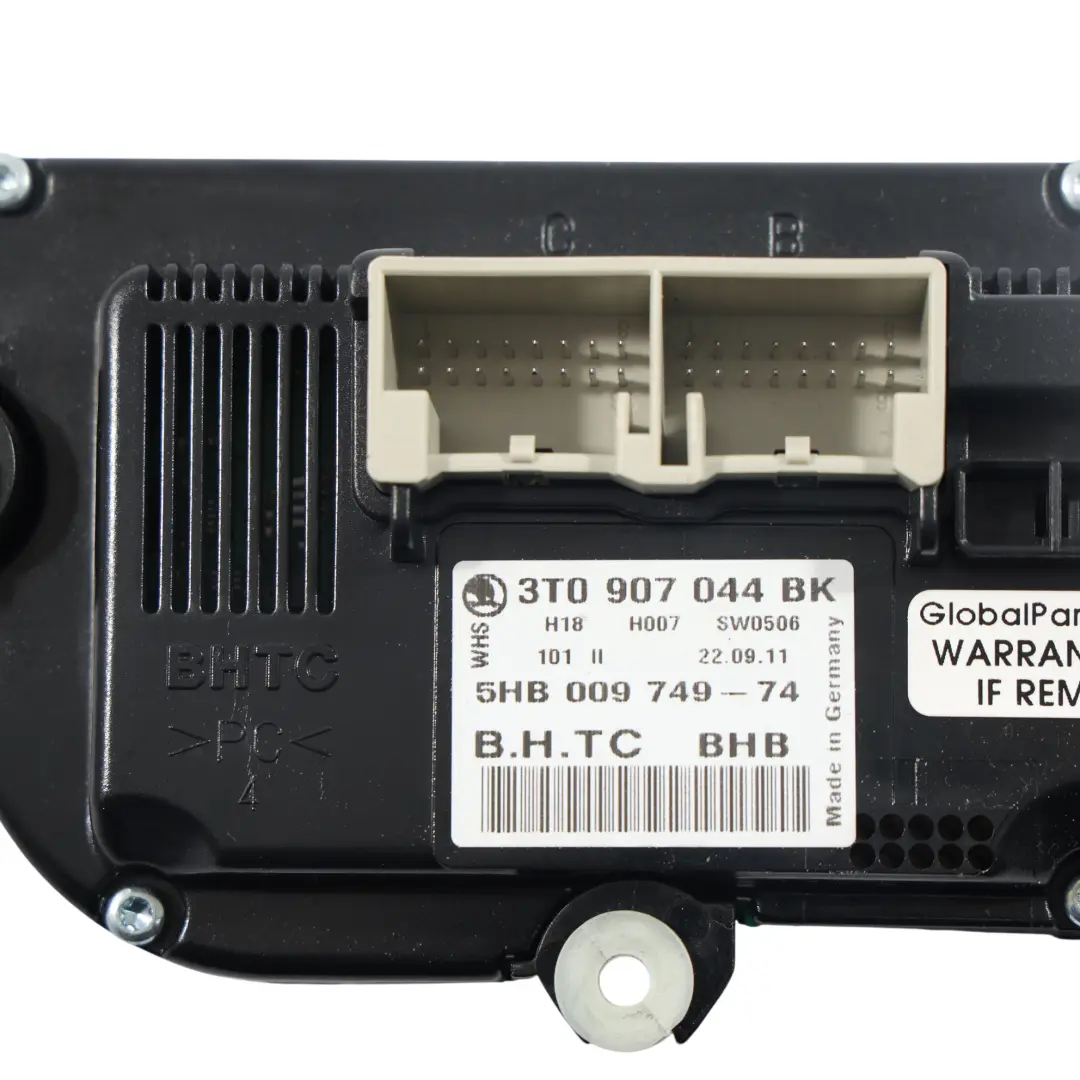 Skoda Octavia Mk2 Yeti Mk1 Panneau Commande Climatisation AC - SKU 3T0907044BK - Numéro de pièce 3T0907044BK