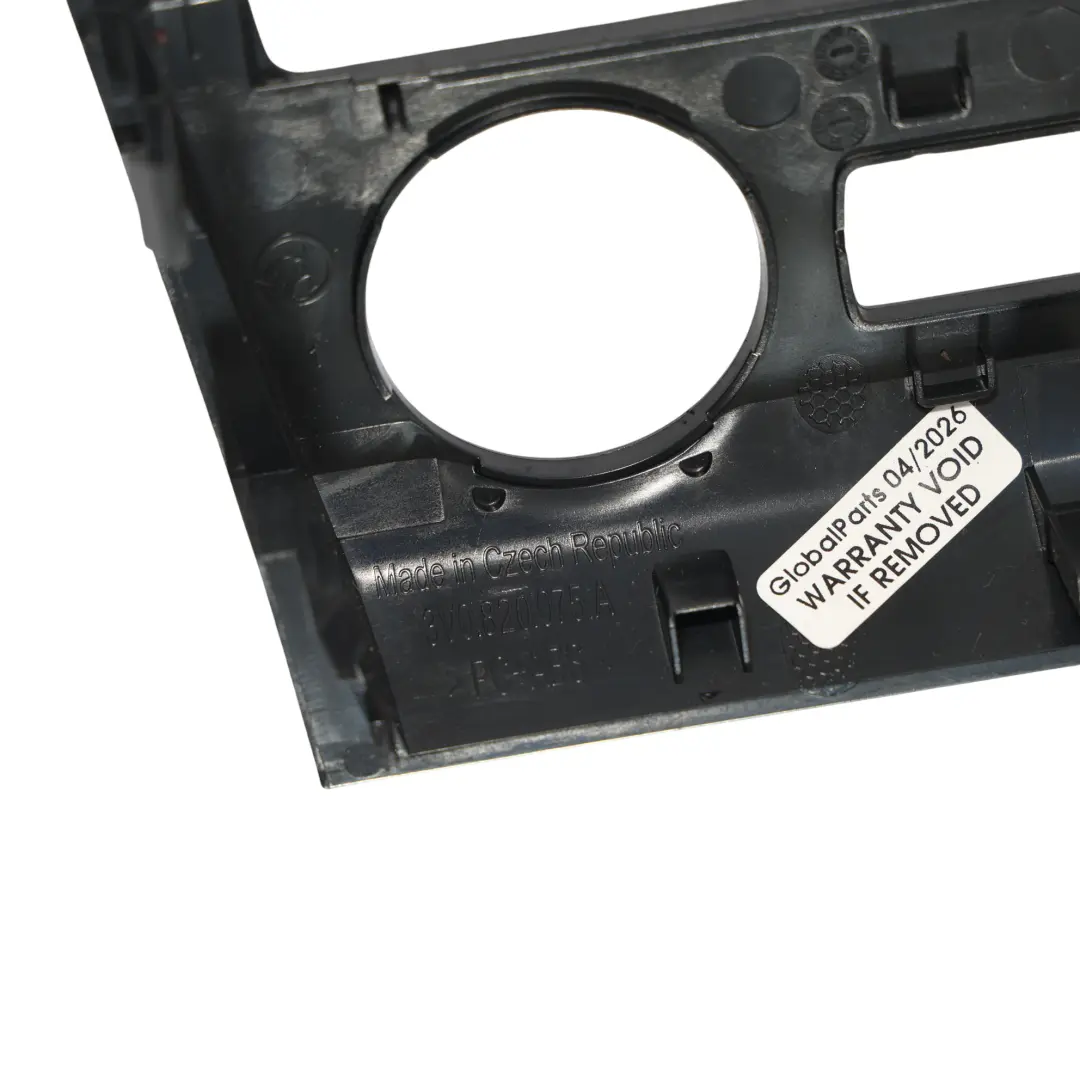 Skoda Superb Mk3 Heater Control Surround Trim Cover Panel Gloss Black - SKU 3V0820075A - Part number 3V0820075A
