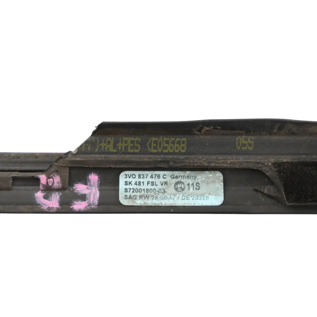 Skoda Superb MK3 Fenster Zierleiste Vorne Rechts Hochglanz Chrom - SKU 3V0837476C - Teilenummer 3V0837476C
