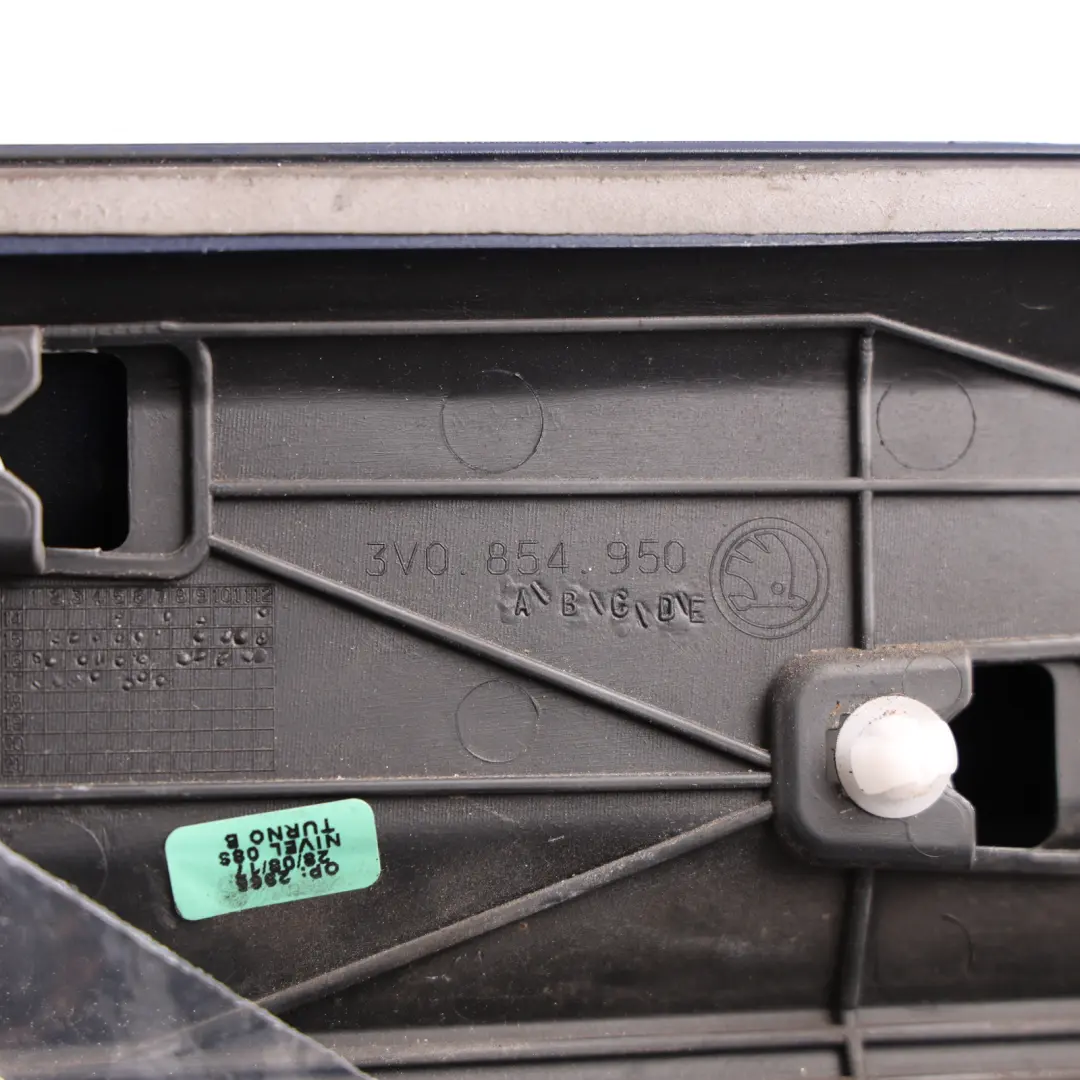 Skoda Superb Mk3 Door Moulding Strip Rear Right O/S Pacific Blue F5A - SKU 3V0854950E-PAB - Part number 3V0854950E