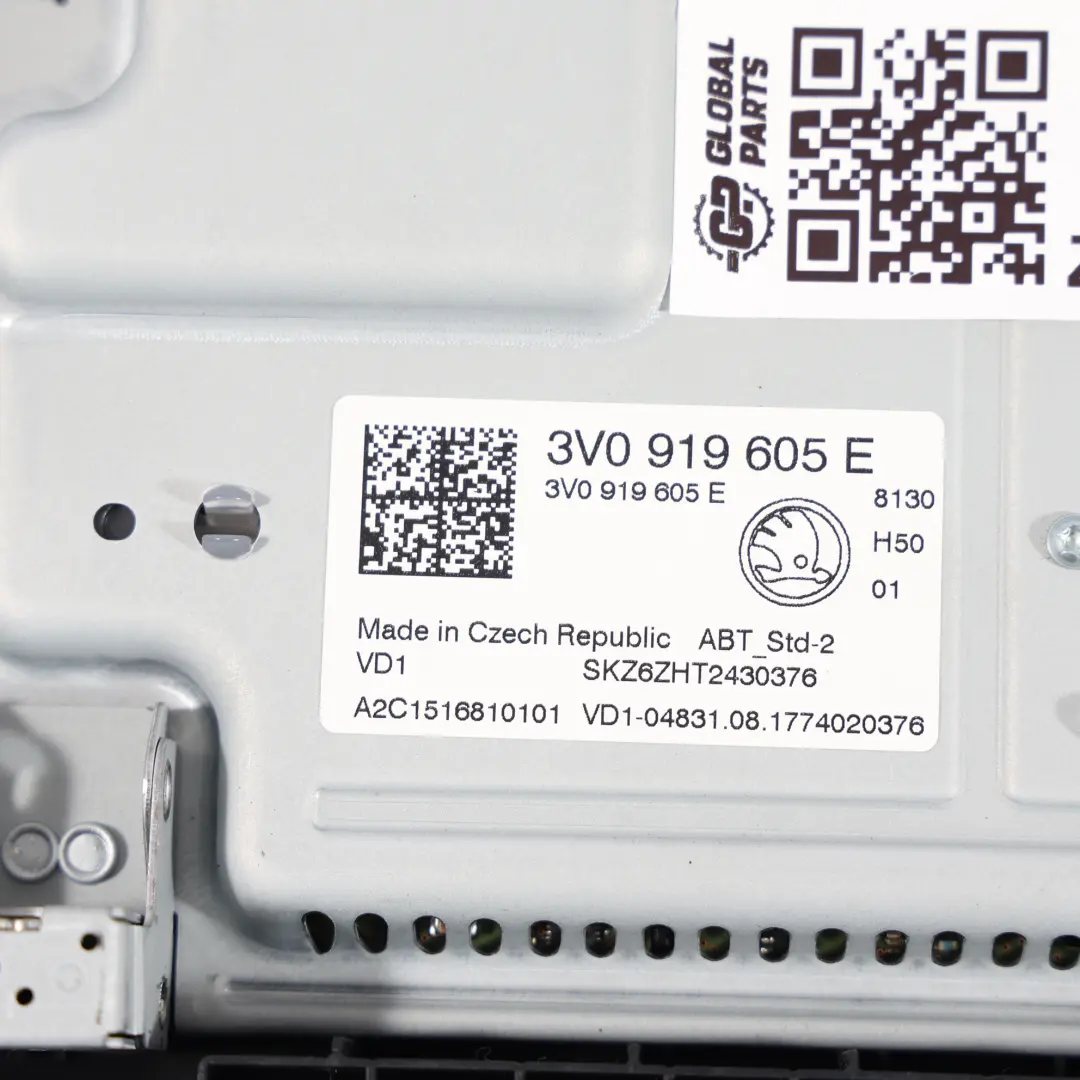 Skoda Superb 3V Display Navigazione Touchscreen Multimedia - SKU 3V0919605E - Numero di parte 3V0919605E