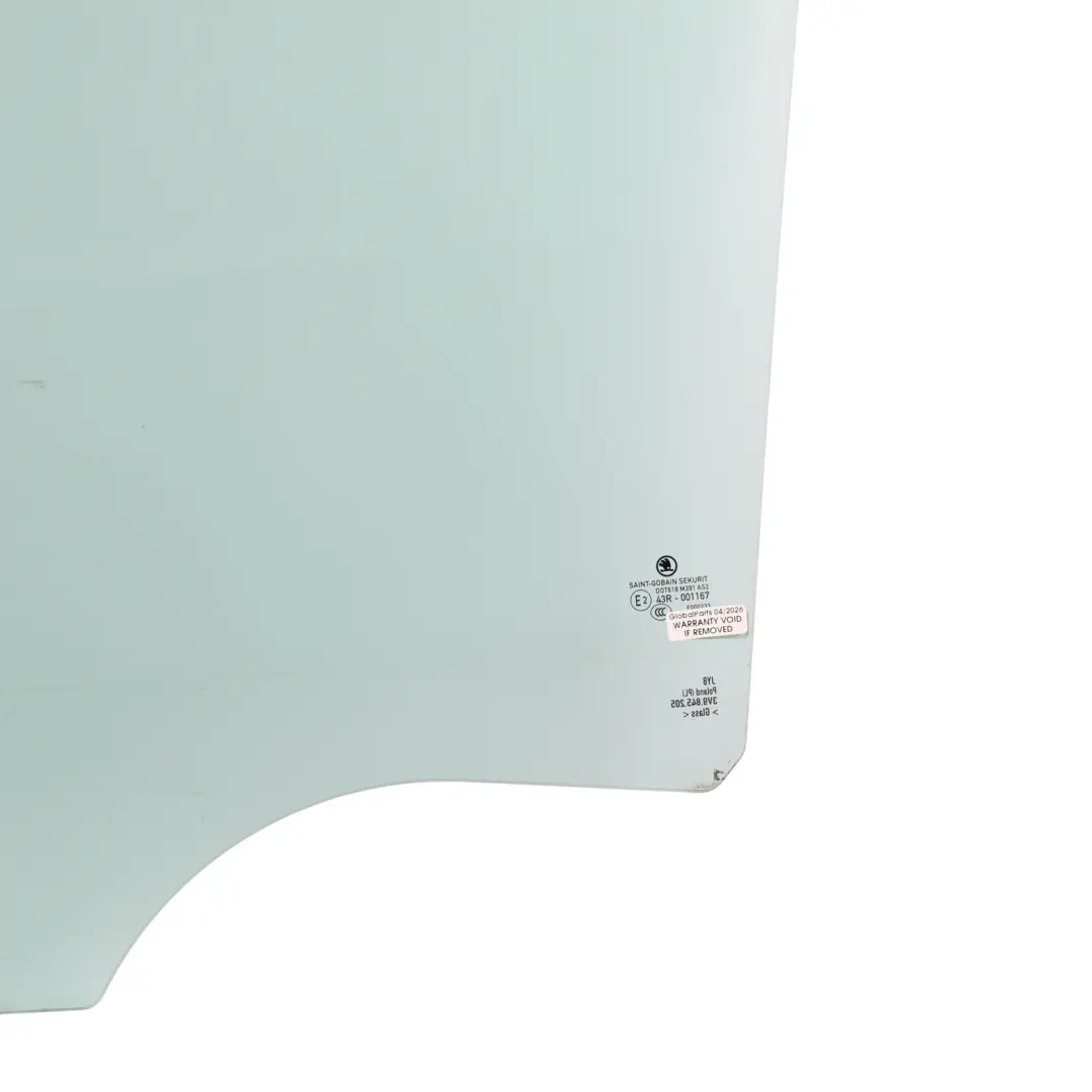 Skoda Superb 3V Estate Door Window Glass AS2 Rear Left N/S - SKU 3V9845205 - Part number 3V9845205