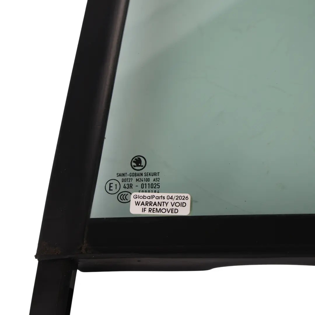Skoda Superb 3V Vetro Finestrino Posteriore Verde AS2 Sinistro - SKU 3V9845213D - Numero di parte 3V9845213D
