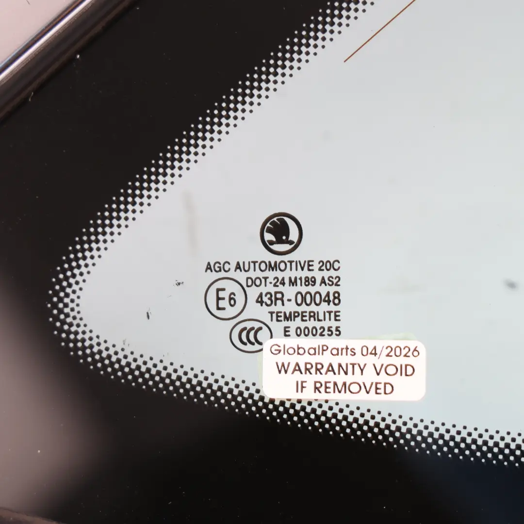 Skoda Superb 3V Side Window Fixed Glass Tinted Chrome Rear Right O/S 3V9845298 - SKU 3V9845298K - Part number 3V9845298K