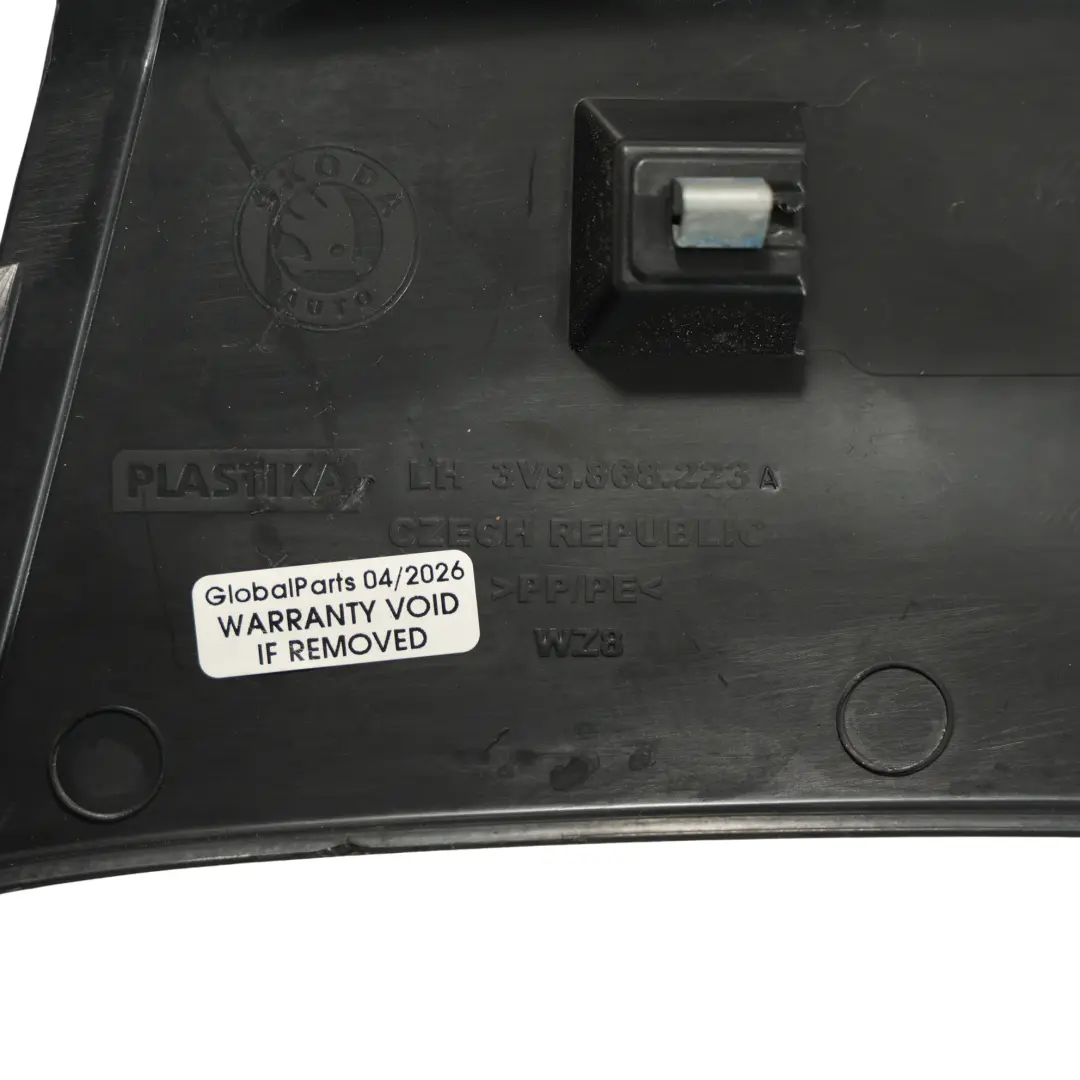 3V Boot Sill Cover Protection Trim Lower Left N/S to Skoda Superb with Part number 3V9868223A Skoda Superb 3V Boot Sill Cover Protection Trim Lower Left N/S - SKU 3V9868223A - Part number 3V9868223A