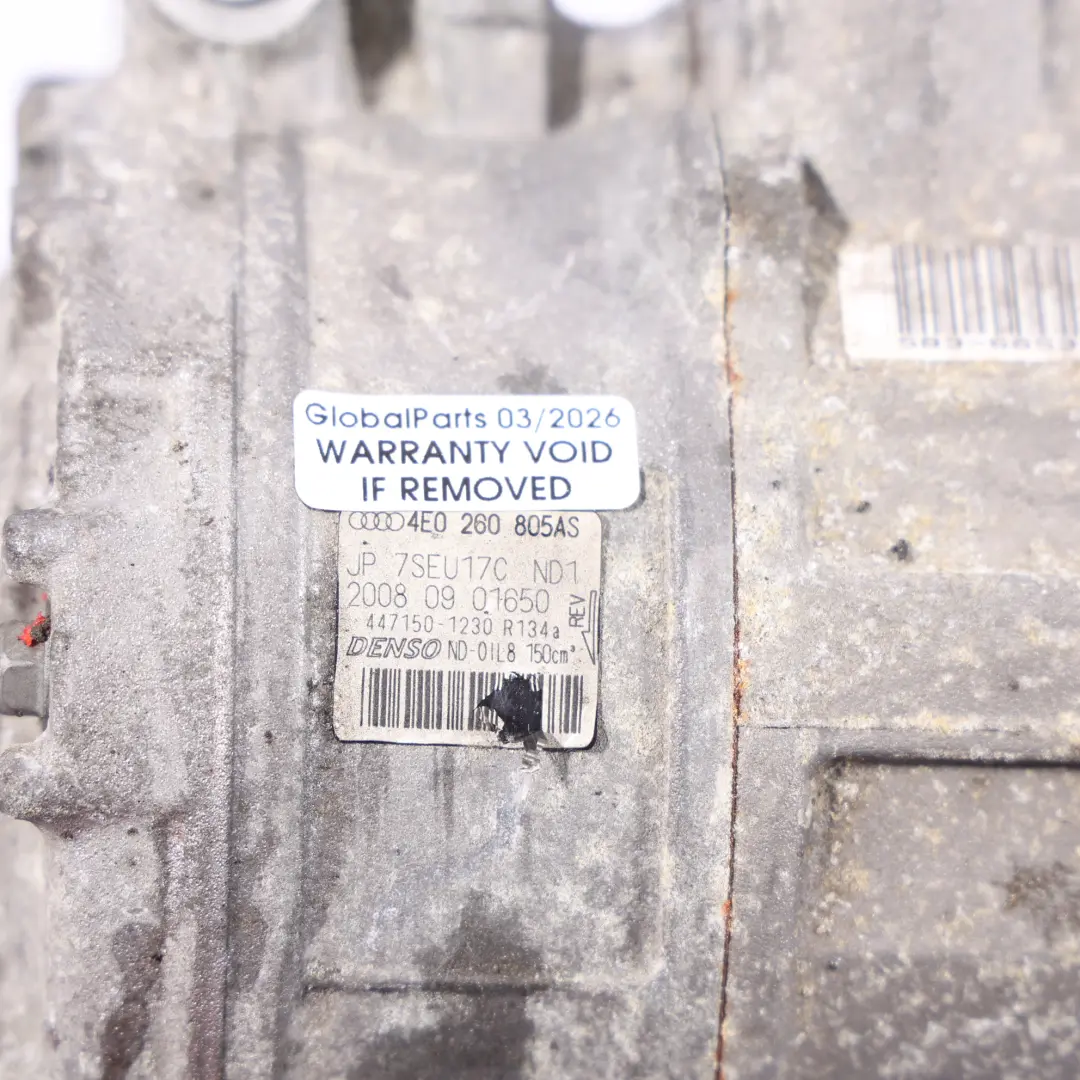 A/C Compresor Aire Acondicionado Bomba para Audi S8 D3 con número de pieza 4E0260805AS Audi S8 D3 A/C Compresor Aire Acondicionado Bomba - SKU 4E0260805AS - Número de pieza 4E0260805AS