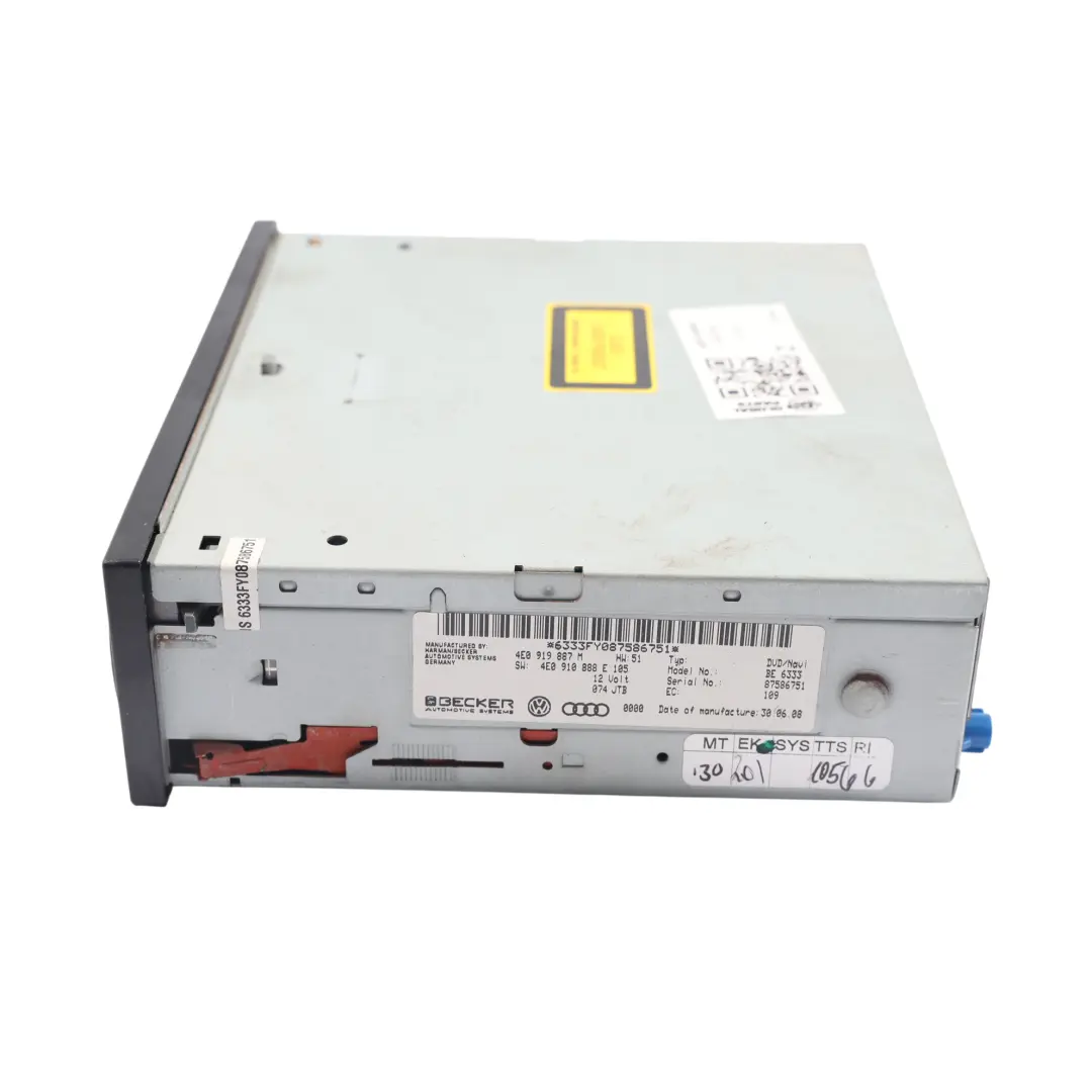 Audi A4 B8 A5 8T Navegación Radio Estéreo Unidad CD Player - SKU 4E0910888E - Número de pieza 4E0910888E