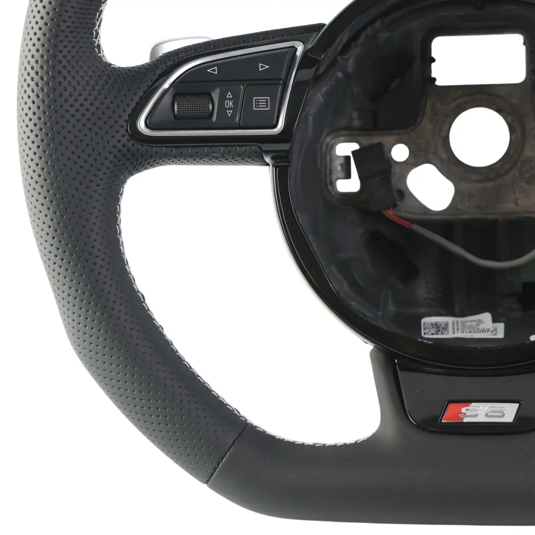 Kierownica NOWA Czarna Skóra Ścięta Łopatki do Audi A6 S6 C7 o numerze 4G0419091BL Audi A6 S6 C7 Kierownica NOWA Czarna Skóra Ścięta Łopatki - SKU 4G0419091BL-1 - Numer Części 4G0419091BL