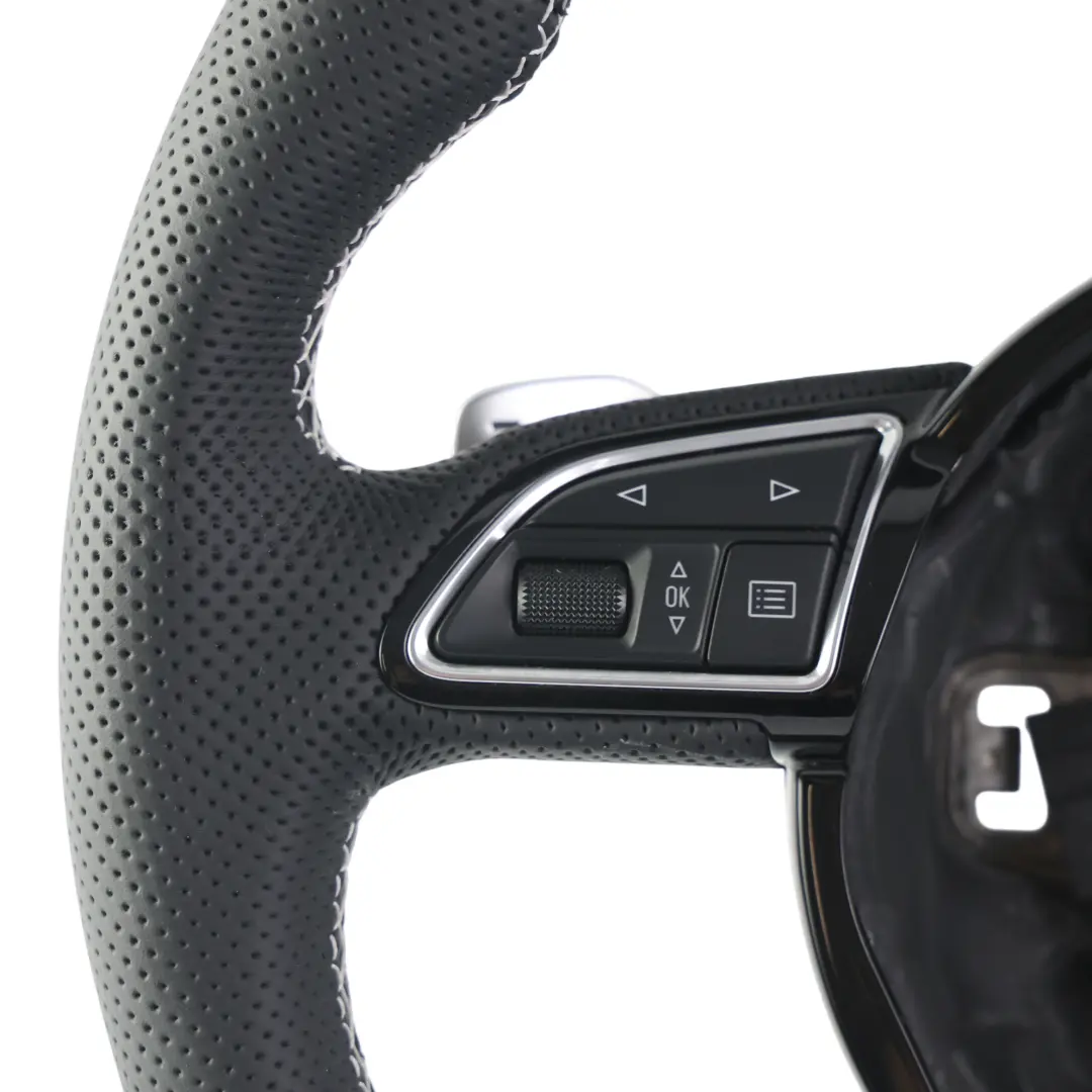 Steering Wheel NEW Black Leather Flat Bottom Paddles to Audi A6 S6 C7 with Part number 4G0419091BL Audi A6 S6 C7 Steering Wheel NEW Black Leather Flat Bottom Paddles - SKU 4G0419091BL-1 - Part number 4G0419091BL