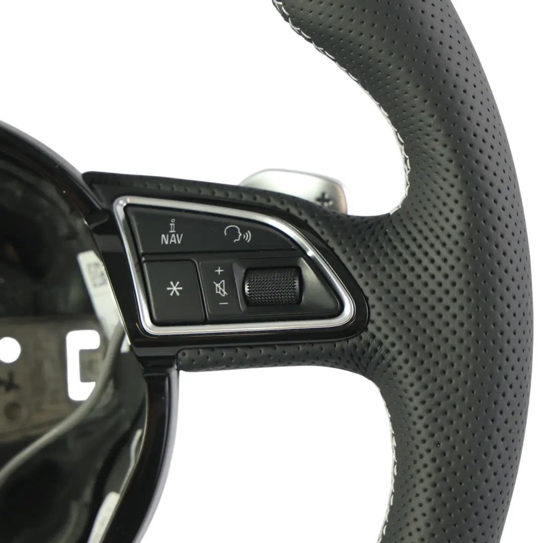 Audi A6 S6 C7 Steering Wheel NEW Black Leather Flat Bottom Paddles - SKU 4G0419091BL-1 - Part number 4G0419091BL