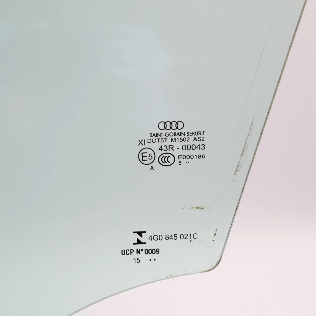 Door Window Glass Glazing Side Front Left N/S AS2 to Audi A6 C7 with Part number 4G0845021C Audi A6 C7 Door Window Glass Glazing Side Front Left N/S AS2 - SKU 4G0845021C - Part number 4G0845021C