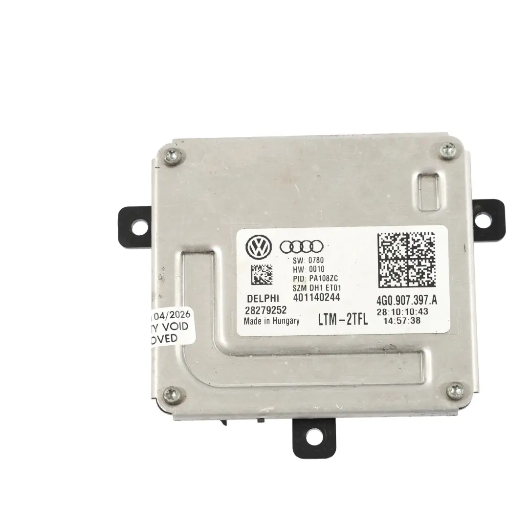 Volkswagen Sharan 7N Audi A8 D4 Xenon Headlight Ballast Control Unit - SKU 4G0907397A - Part number 4G0907397A