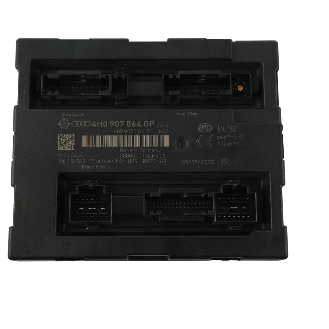 Audi A6 C7 BCM Karosserie Komfort Steuergerät Modul ECU - SKU 4H0907064GP - Teilenummer 4H0907064GP