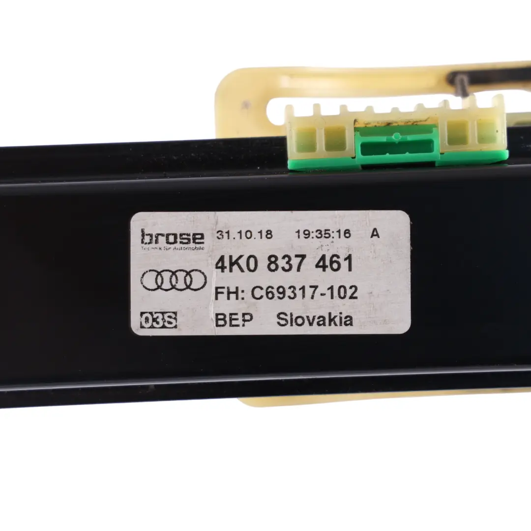 Audi A6 C8 Door Window Regulator Mechanism Front Left N/S - SKU 4K0837461 - Part number 4K0837461